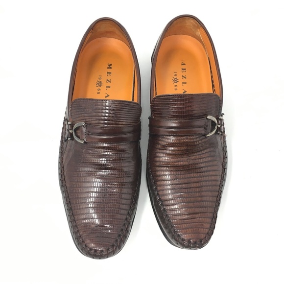 Mezlan Horsebit Loafers Shoes Size 9 Brown Lizard main image 5